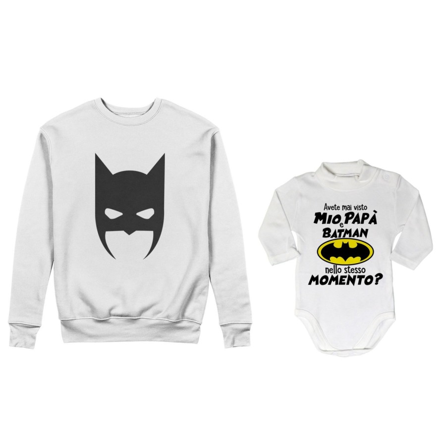 Coordinato felpe o body lupetto padre figlio avete mai visto batman mio papà nello stesso momento? Per il papà