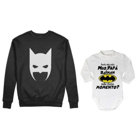 Coordinato felpe o body lupetto padre figlio avete mai visto batman mio papà nello stesso momento? Per il papà