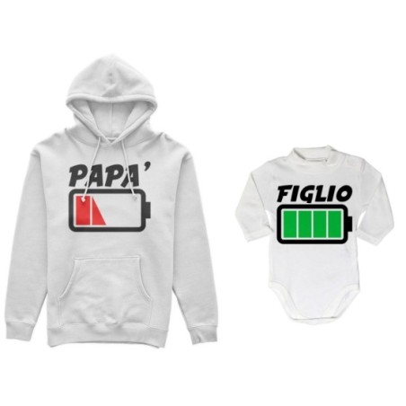 Coordinato felpe o body lupetto padre figlio papà...