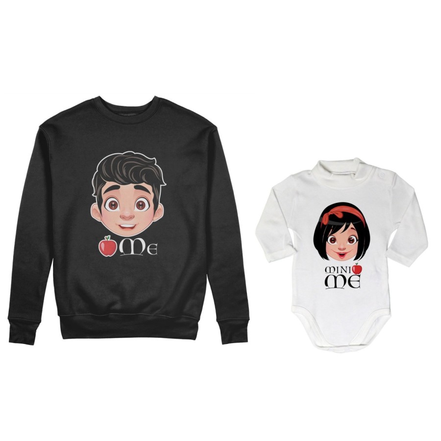 Coordinato felpe o body lupetto neonata padre figlia me principe florian mini biancaneve Per il papà