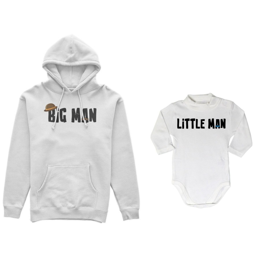 Coordinato felpe o body lupetto neonato padre figlio big man little man little lady Per il papà