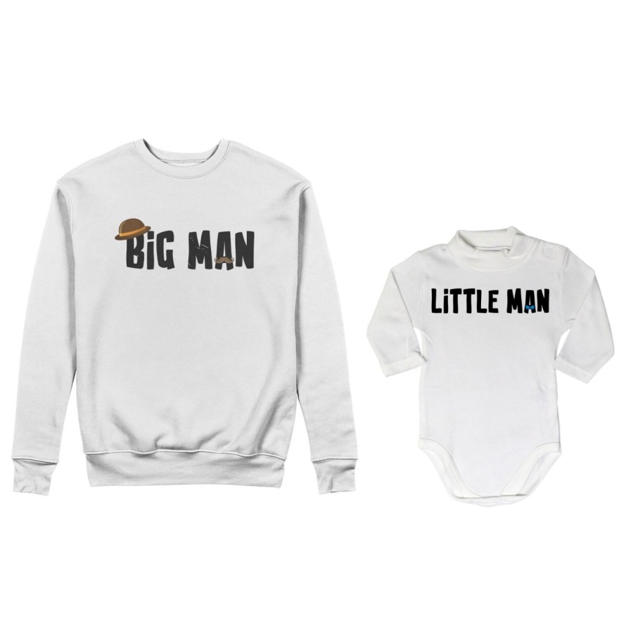 Coordinato felpe o body lupetto neonato padre figlio big man little man little lady Per il papà