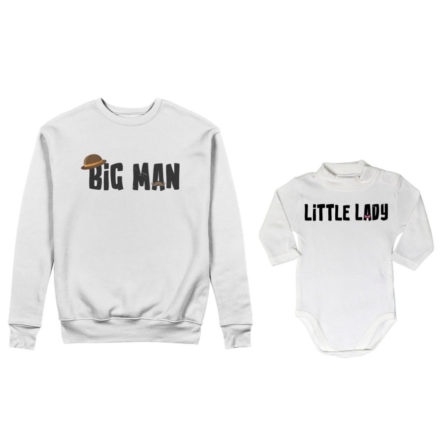 Coordinato felpe o body lupetto neonato padre figlio big man little man little lady Per il papà