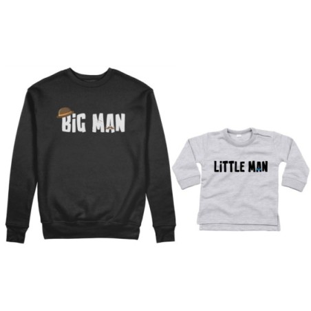 Coordinato felpe o body lupetto neonato padre figlio big man little man little lady Per il papà