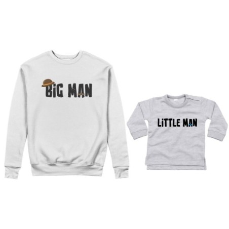 Coordinato felpe o body lupetto neonato padre figlio big man little man little lady Per il papà
