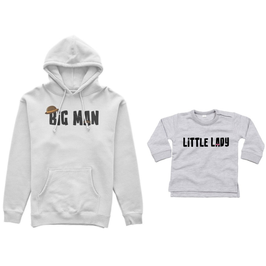 Coordinato felpe o body lupetto neonato padre figlio big man little man little lady Per il papà