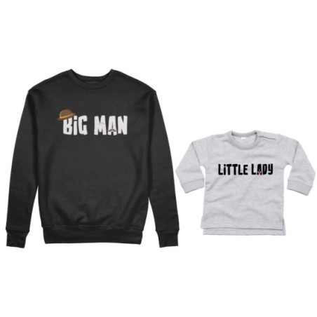 Coordinato felpe o body lupetto neonato padre figlio big man little man little lady Per il papà