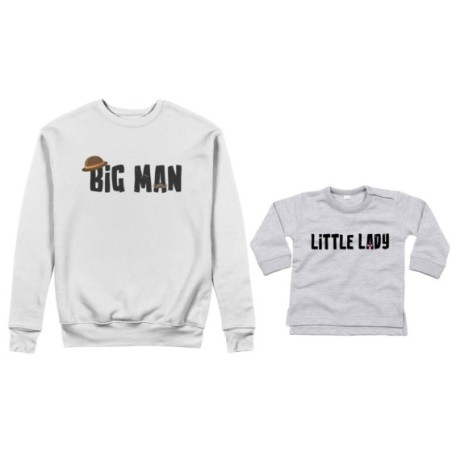 Coordinato felpe o body lupetto neonato padre figlio big man little man little lady Per il papà