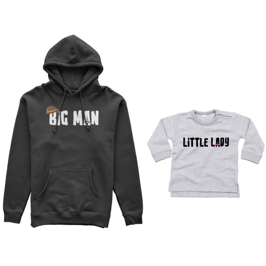 Coordinato felpe o body lupetto neonato padre figlio big man little man little lady Per il papà