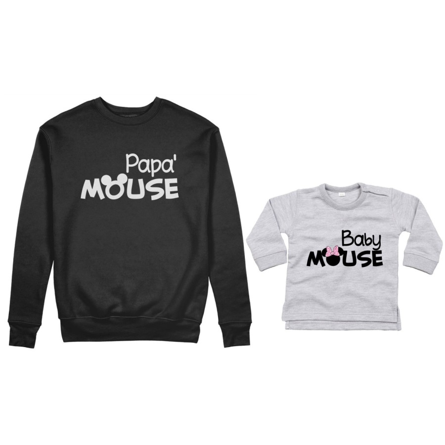 Coordinato felpe o body lupetto neonata padre figlia papà mouse baby minnnie mouse Per il papà