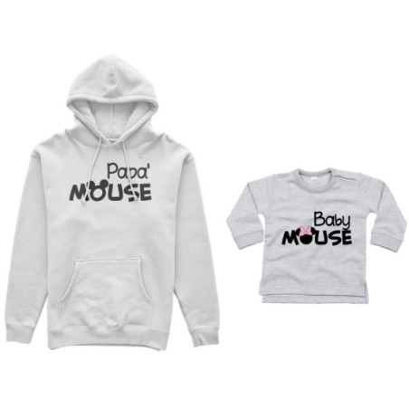 Coordinato felpe o body lupetto neonata padre figlia papà mouse baby minnnie mouse Per il papà
