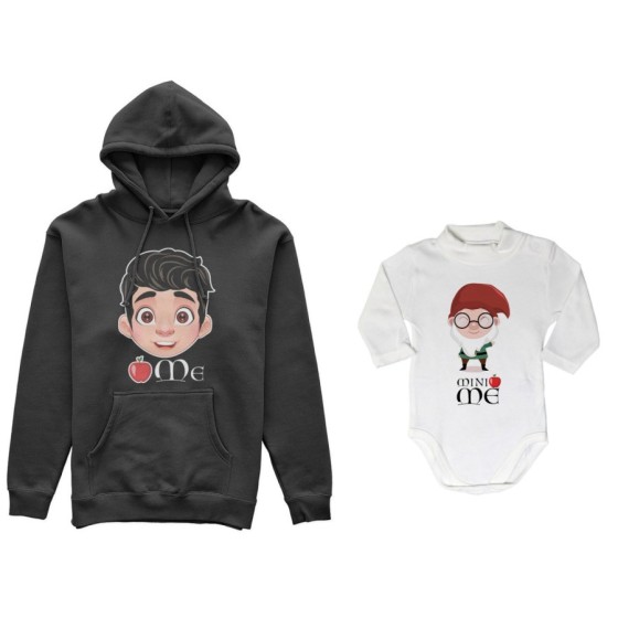 Coordinato felpe o body lupetto neonato padre figlio me principe florian mini nano  Per il papà 2