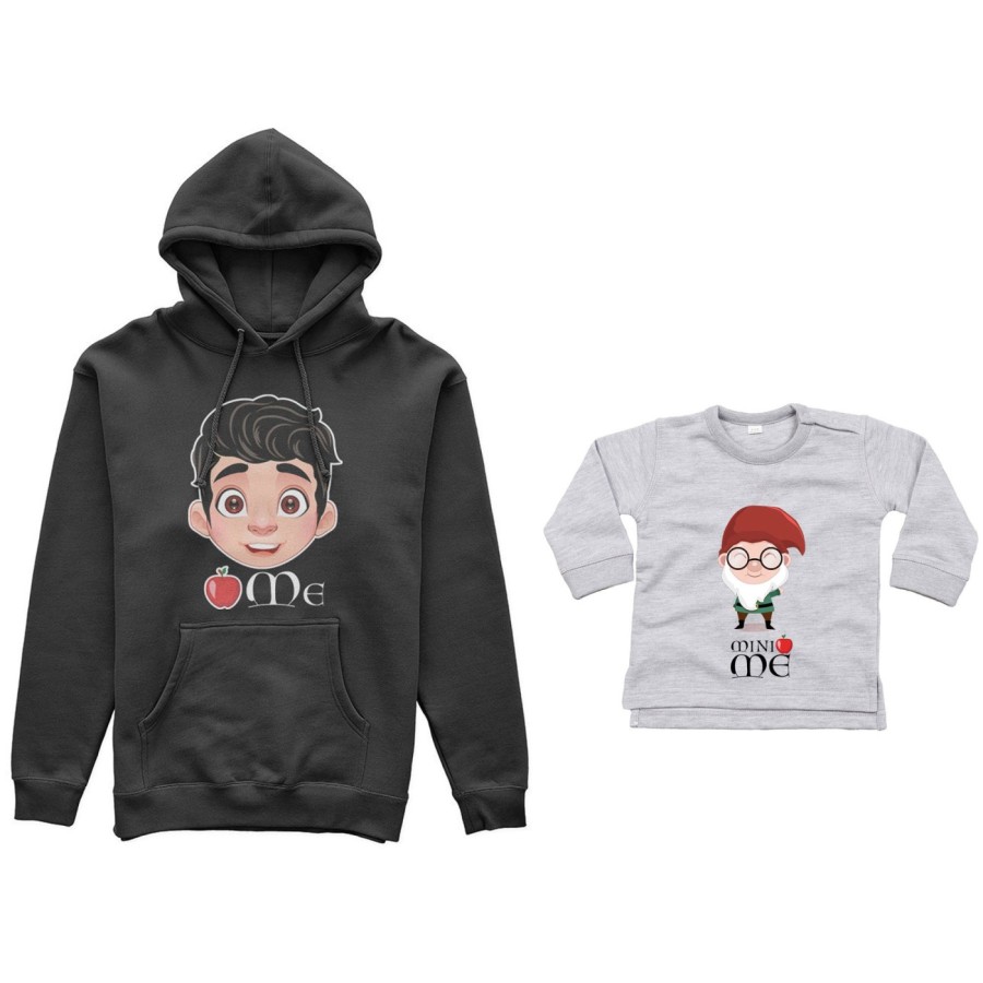 Coordinato felpe o body lupetto neonato padre figlio me principe florian mini nano  Per il papà