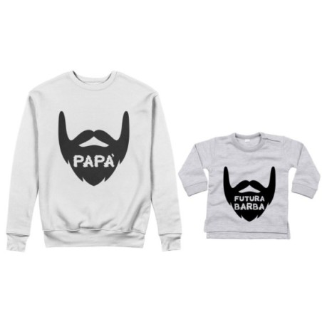 Coordinato felpe o body lupetto neonato padre figlio papà...