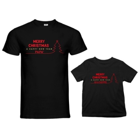 Coordinato t-shirt padre figlio personalizzato con nome...