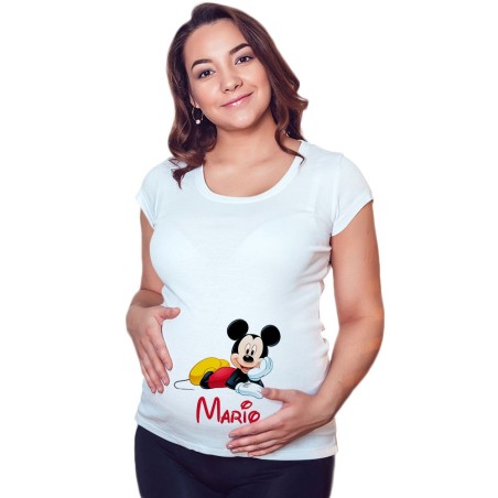 Maglia premaman personalizzata con nome mouse