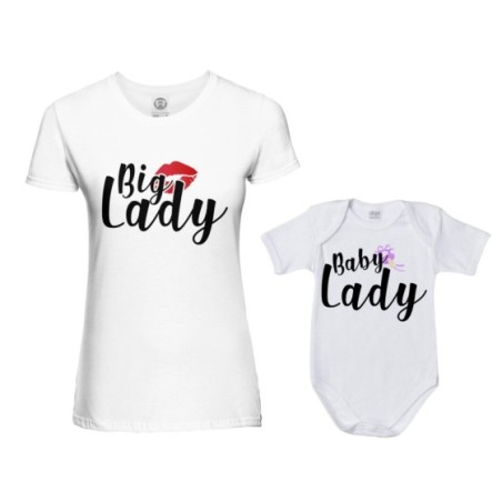 Coordinato t-shirt e body neonato madre figlio big lady...
