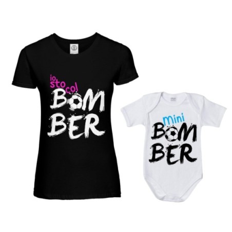 Coordinato t-shirt e body neonato madre figlio io sto col...
