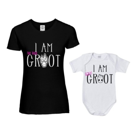 Coordinato t-shirt e body neonato madre figlio i am the...