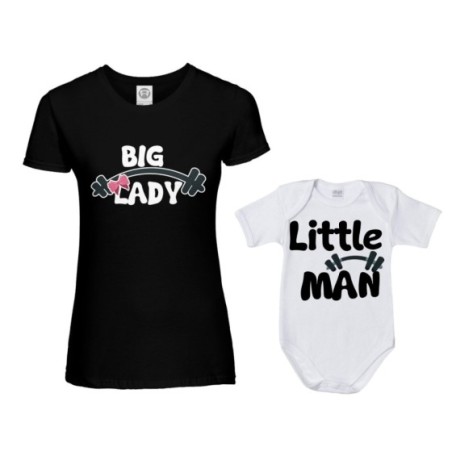 Coordinato t-shirt e body neonato madre figlio big lady...