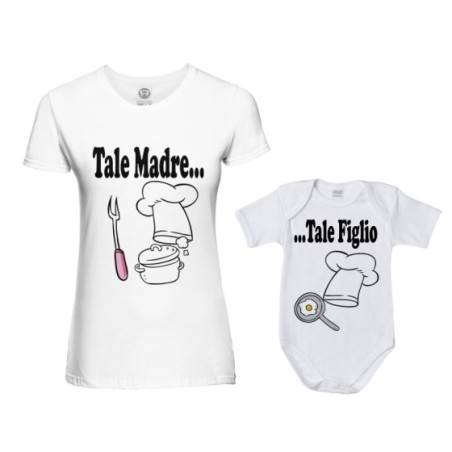 Coordinato t-shirt e body neonato madre figlio tale madre...