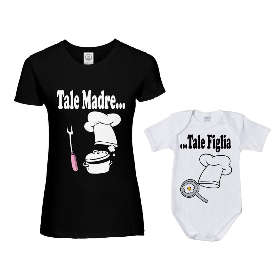 Coordinato t-shirt e body neonato madre figlio tale madre tale figlio tale figlia chef Per la mamma