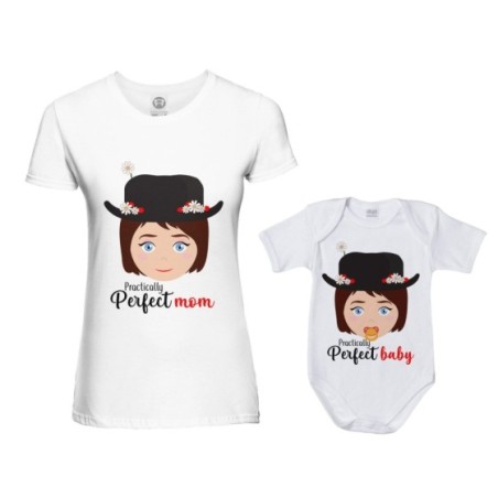 Coordinato t-shirt e body neonata madre figlia...