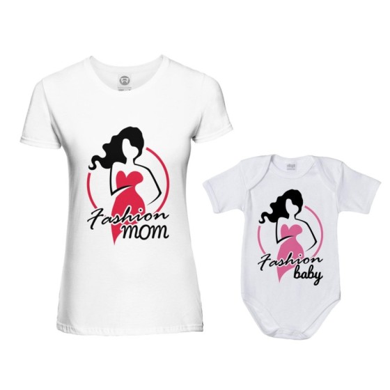 Coordinato t-shirt e body neonata madre figlia fashion mom fashion baby Per la mamma 2