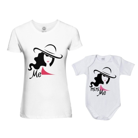 Coordinato t-shirt e body neonata madre figlia me model mini me model Per la mamma