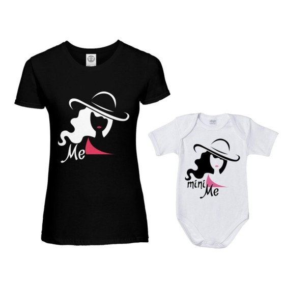 Coordinato t-shirt e body neonata madre figlia me model mini me model Per la mamma 2