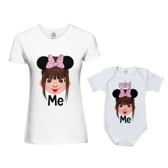 Coordinato t-shirt e body neonata madre figlia me mini minnie mouse Per la mamma 2