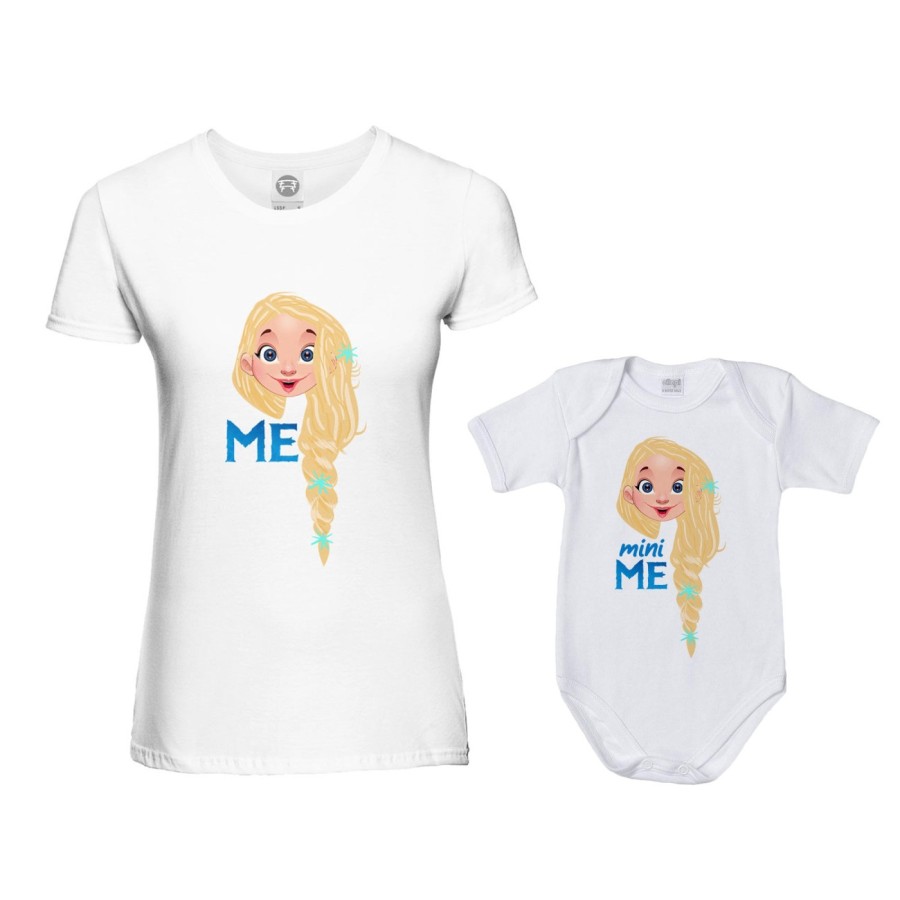 Coordinato t-shirt e body neonata madre figlia me elsa mini elsa Per la mamma