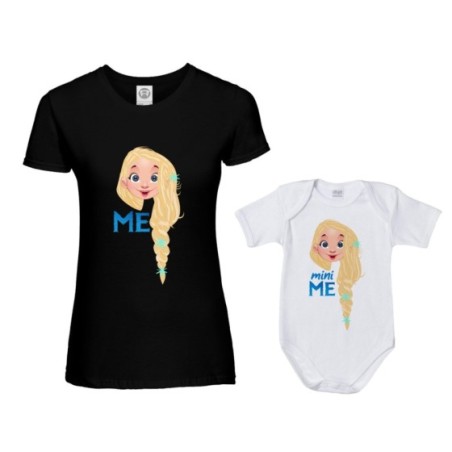 Coordinato t-shirt e body neonata madre figlia me elsa mini elsa Per la mamma