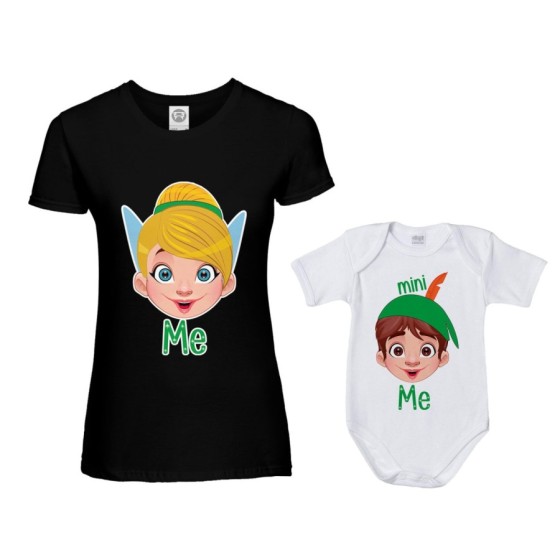 Coordinato t-shirt e body neonato madre figlio me trilly mini peter pan Per la mamma