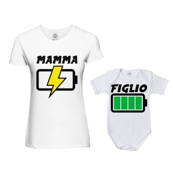 Coordinato t-shirt e body neonato madre figlio mamma in carica figlio carico figlia carica Per la mamma