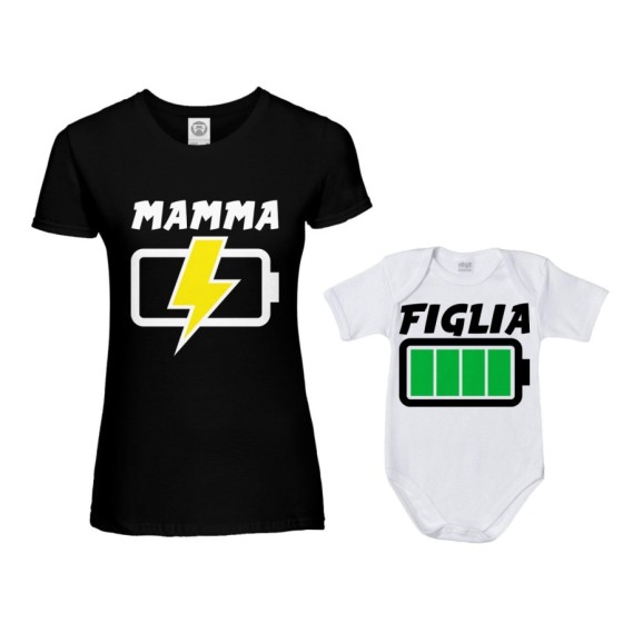 Coordinato t-shirt e body neonato madre figlio mamma in carica figlio carico figlia carica Per la mamma 2