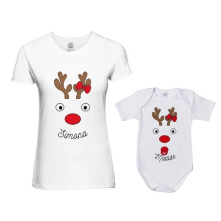 Coordinato t-shirt e body neonato madre figlio...