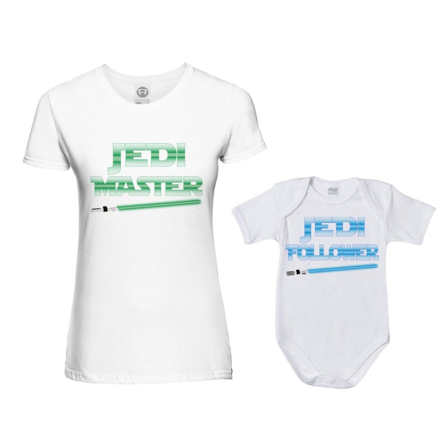 Coordinato t-shirt e body neonato madre figlio jedi master jedi follower Per la mamma