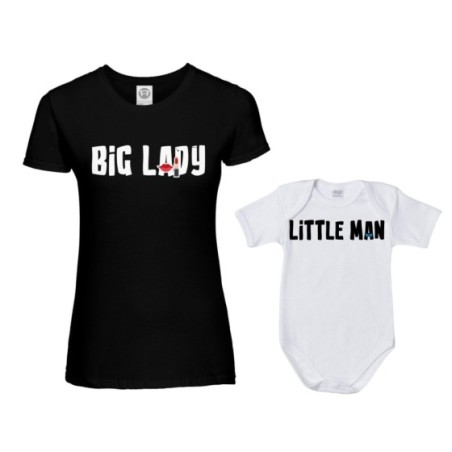 Coordinato t-shirt e body neonato madre figlio big lady...
