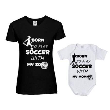 Coordinato t-shirt e body neonato madre figlio born to...