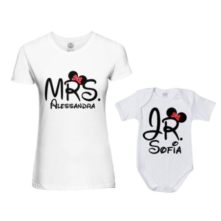 Coordinato t-shirt e body neonato madre figlio...
