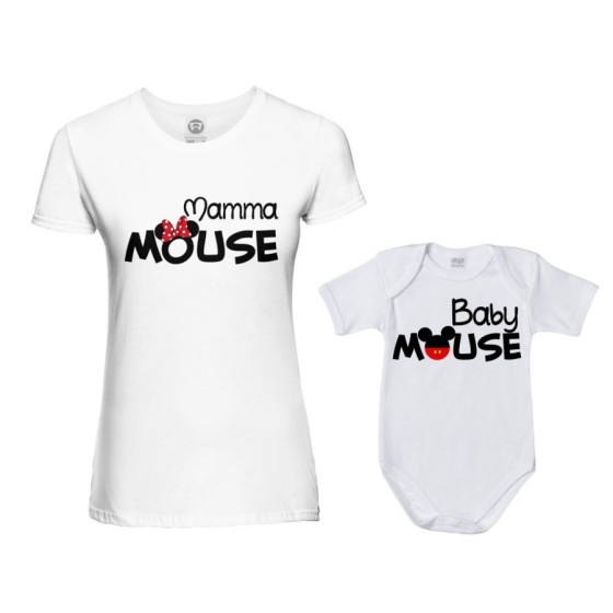 Coordinato t-shirt e body neonato madre figlio mamma minnie mouse baby mouse Per la mamma 2