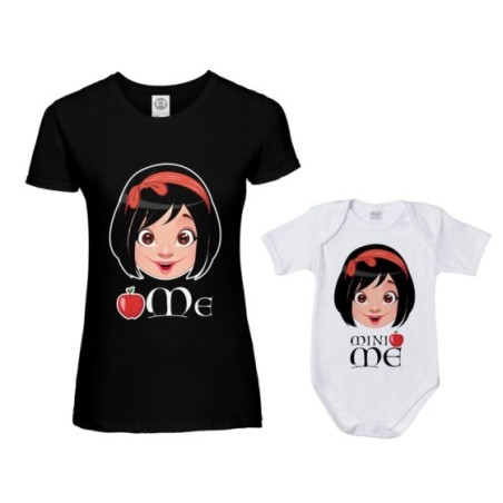 Coordinato t-shirt e body neonata madre figlia me...