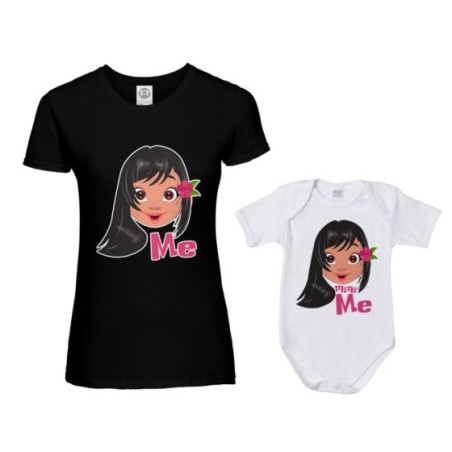 Coordinato t-shirt e body neonata madre figlia me lilo...