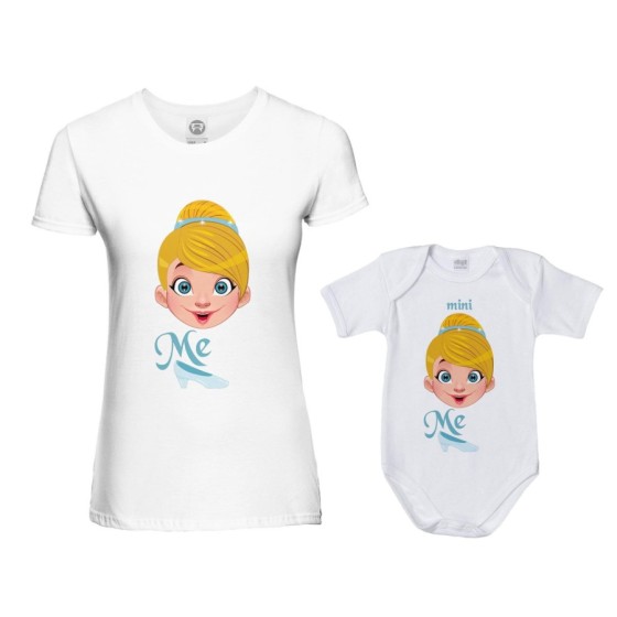 Coordinato t-shirt e body neonata madre figlia me cenerentola mini cenerentola Per la mamma 2