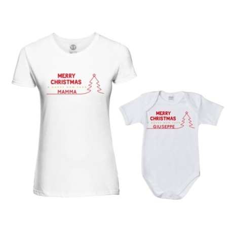 Coordinato t-shirt body madre figlio personalizzato con...