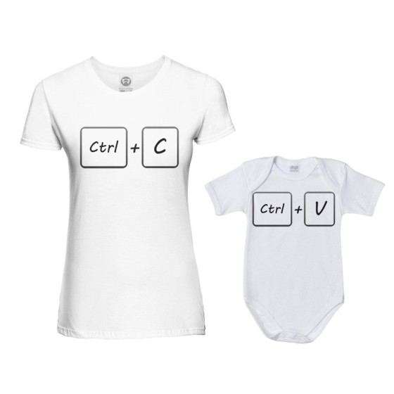 Coordinato t-shirt e body neonato madre figlio copia e incolla Per la mamma 2