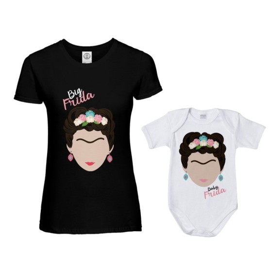 Coordinato t-shirt e body neonata madre figlia big frida khalo baby frida khalo Per la mamma 2