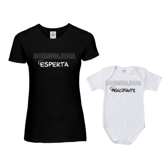 Coordinato t-shirt body madre figlio dormigliona esperta dormigliona dormiglione principiante Per la mamma 2