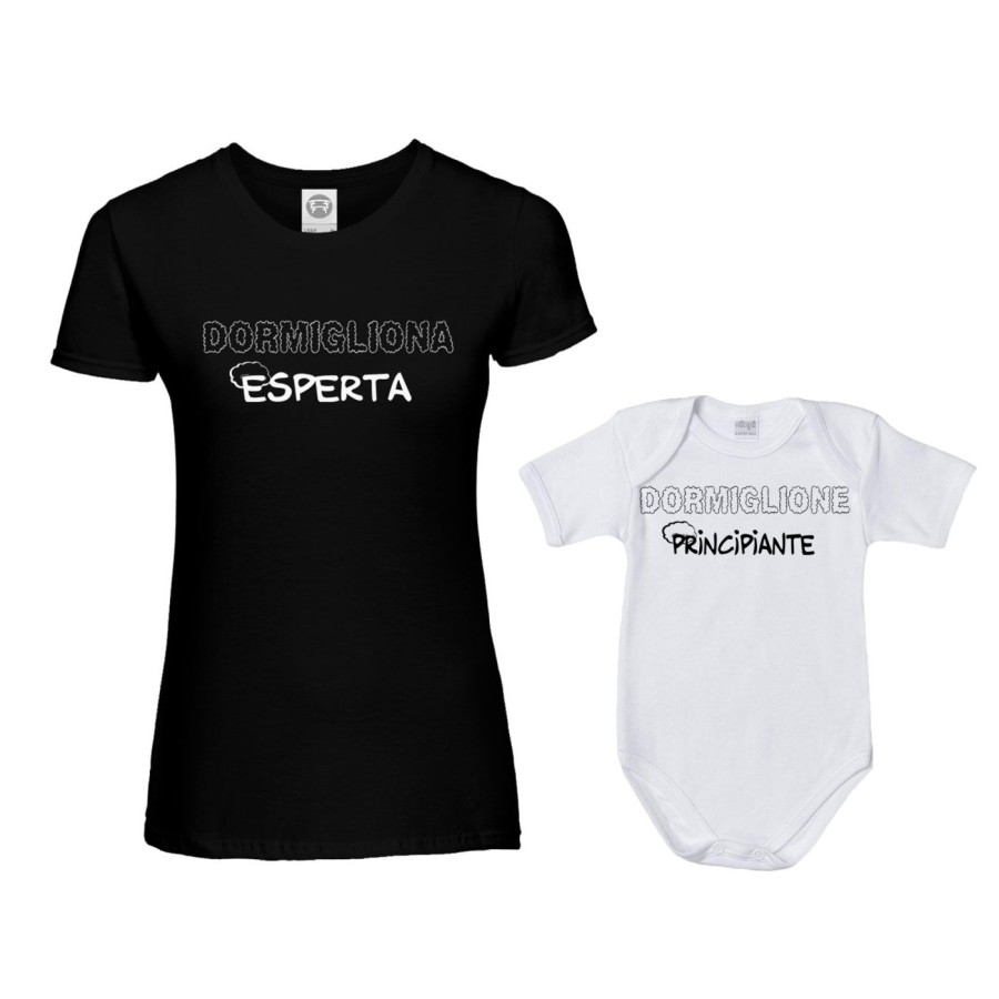 Coordinato t-shirt body madre figlio dormigliona esperta dormigliona dormiglione principiante Per la mamma